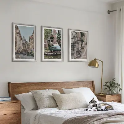 Set tablouri decorative vederi ale orașului cu clădiri