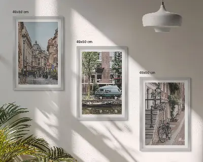 Set tablouri decorative vederi ale orașului cu clădiri