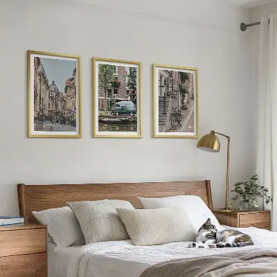 Set tablouri decorative vederi ale orașului cu clădiri