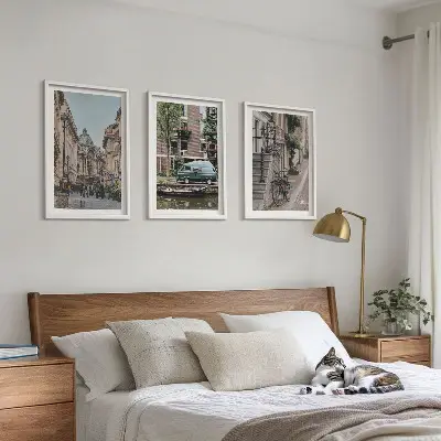 Set tablouri decorative vederi ale orașului cu clădiri