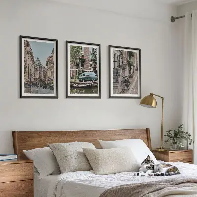 Set tablouri decorative vederi ale orașului cu clădiri