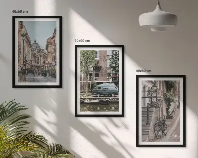 Set tablouri decorative vederi ale orașului cu clădiri