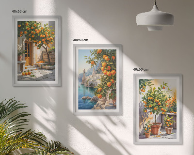 Set tablouri pentru dormitor Peisaje pictate cu citrice