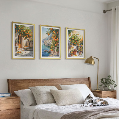 Set tablouri pentru dormitor Peisaje pictate cu citrice