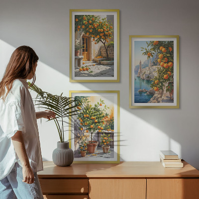 Set tablouri pentru dormitor Peisaje pictate cu citrice
