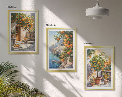 Set tablouri pentru dormitor Peisaje pictate cu citrice