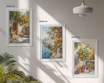 Set tablouri pentru dormitor Peisaje pictate cu citrice