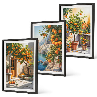 Set tablouri pentru dormitor Peisaje pictate cu citrice