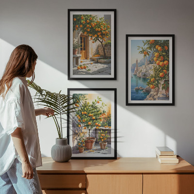 Set tablouri pentru dormitor Peisaje pictate cu citrice