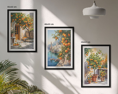Set tablouri pentru dormitor Peisaje pictate cu citrice