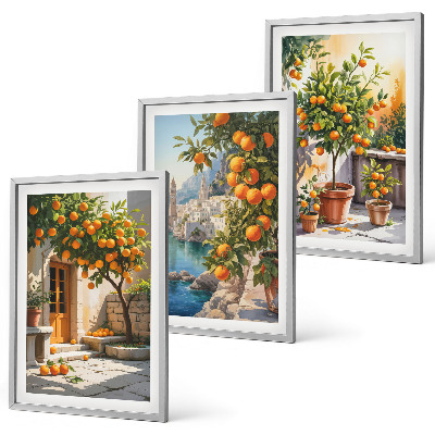 Set tablouri pentru dormitor Peisaje pictate cu citrice