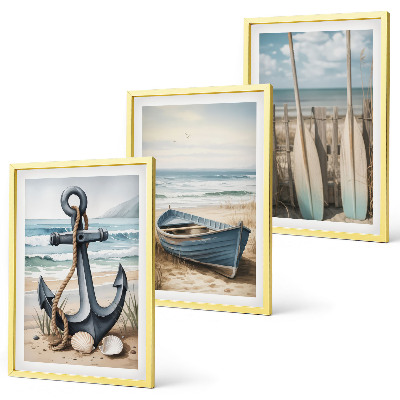 Set tablouri decorative Ancoră barcă vâsle plajă