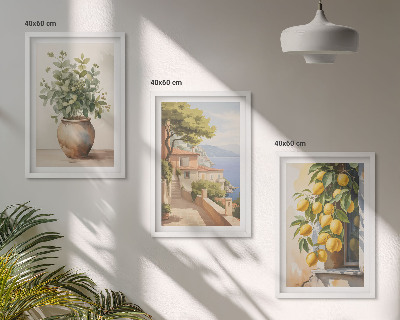 Set tablouri decorative Flori într-o vază, o mare de lămâi