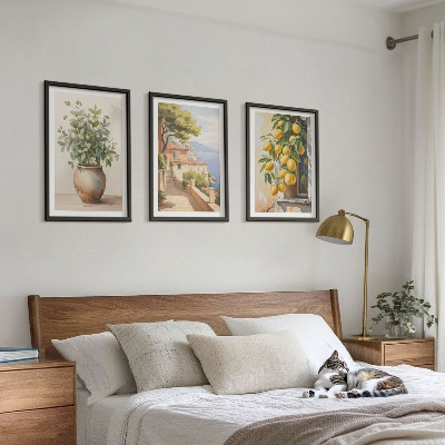 Set tablouri decorative Flori într-o vază, o mare de lămâi
