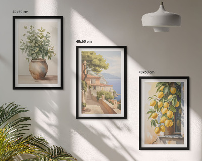 Set tablouri decorative Flori într-o vază, o mare de lămâi