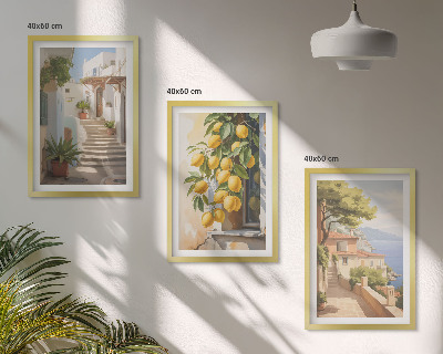 Set tablouri pentru dormitor Vedere la mare pe străzile Lemon
