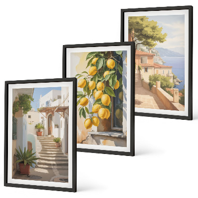 Set tablouri pentru dormitor Vedere la mare pe străzile Lemon