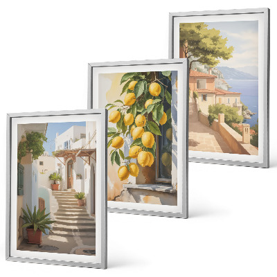 Set tablouri pentru dormitor Vedere la mare pe străzile Lemon