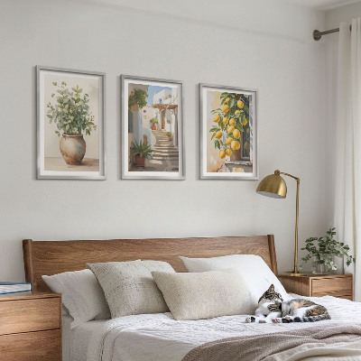 Set tablouri decorative Stradă cu plante de lămâie în ghiveci