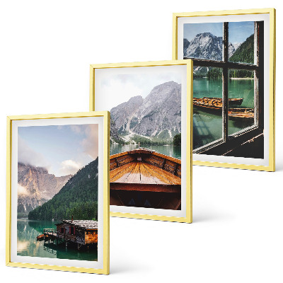 Set tablouri decorative Lacul de munte Łódź cabane