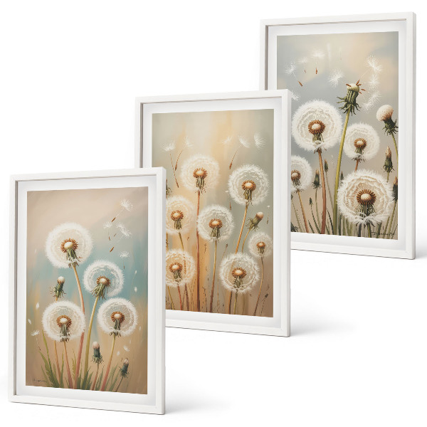 Set tablouri pentru dormitor Flori de păpădie pastelate