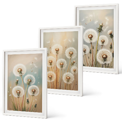 Set tablouri pentru dormitor Flori de păpădie pastelate