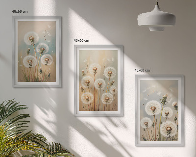 Set tablouri pentru dormitor Flori de păpădie pastelate