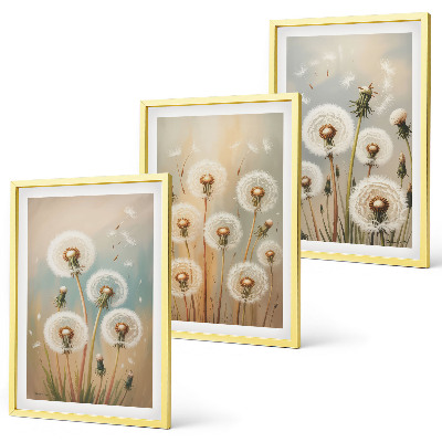 Set tablouri pentru dormitor Flori de păpădie pastelate