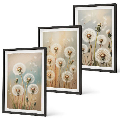 Set tablouri pentru dormitor Flori de păpădie pastelate