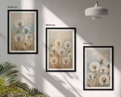 Set tablouri pentru dormitor Flori de păpădie pastelate