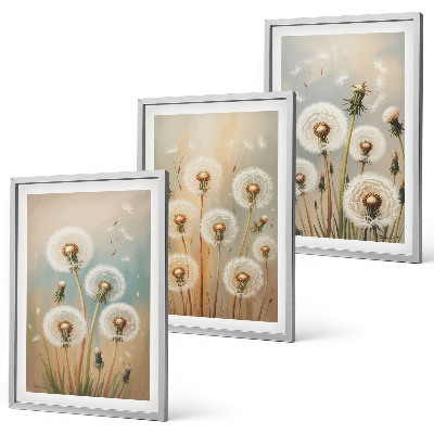 Set tablouri pentru dormitor Flori de păpădie pastelate