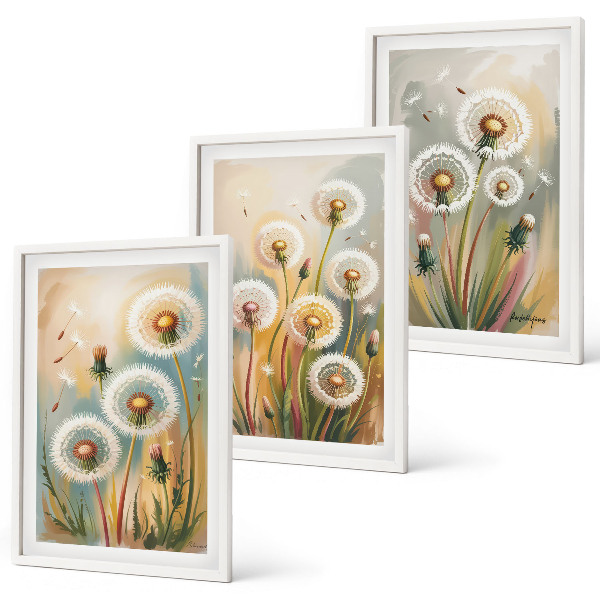 Set tablouri decorative Flori de păpădie ierburi pastelate