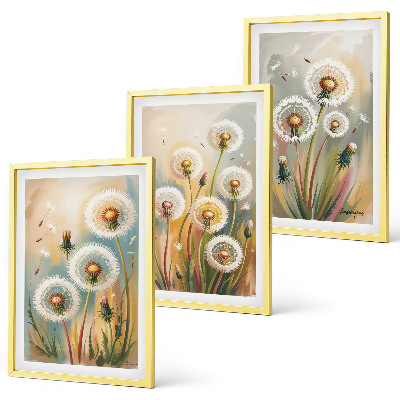 Set tablouri decorative Flori de păpădie ierburi pastelate