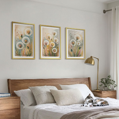 Set tablouri decorative Flori de păpădie ierburi pastelate