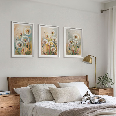 Set tablouri decorative Flori de păpădie ierburi pastelate