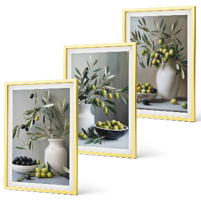 Set tablouri decorative Măsline în vaze gri