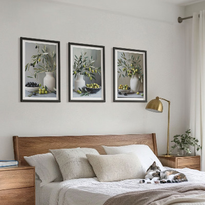 Set tablouri decorative Măsline în vaze gri