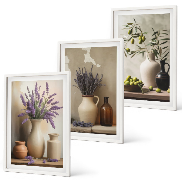 Set tablouri decorative Flori în vaze decorațiuni cu măsline