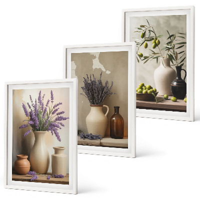 Set tablouri decorative Flori în vaze decorațiuni cu măsline