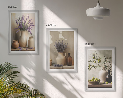 Set tablouri decorative Flori în vaze decorațiuni cu măsline