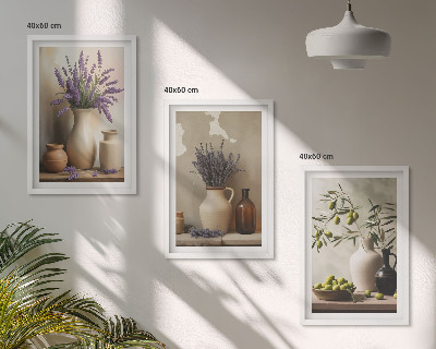 Set tablouri decorative Flori în vaze decorațiuni cu măsline