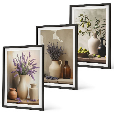 Set tablouri decorative Flori în vaze decorațiuni cu măsline