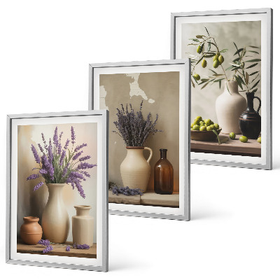 Set tablouri decorative Flori în vaze decorațiuni cu măsline