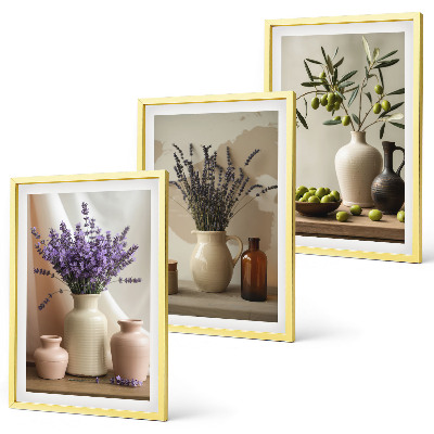Set tablouri decorative Flori de lavandă, măsline, vase
