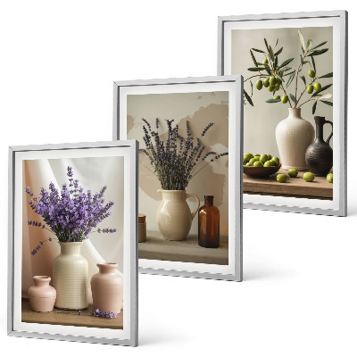 Set tablouri decorative Flori de lavandă, măsline, vase