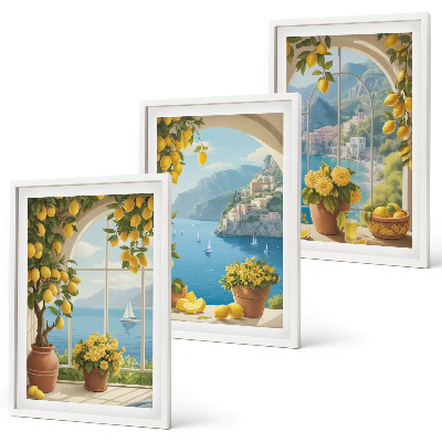 Set tablouri pentru dormitor Peisaje ale mării, lămâilor, ferestrelor