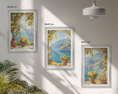 Set tablouri pentru dormitor Peisaje ale mării, lămâilor, ferestrelor