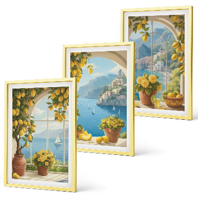Set tablouri pentru dormitor Peisaje ale mării, lămâilor, ferestrelor