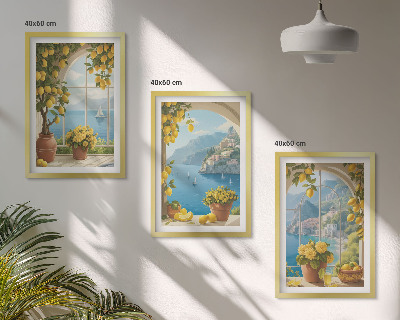 Set tablouri pentru dormitor Peisaje ale mării, lămâilor, ferestrelor