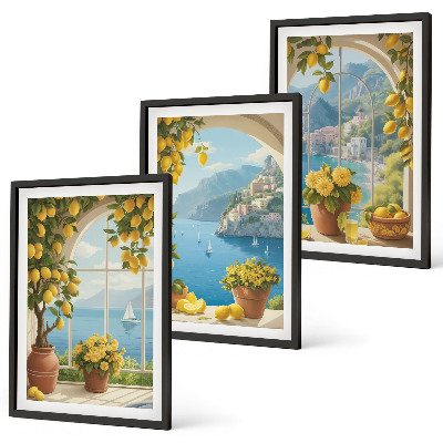 Set tablouri pentru dormitor Peisaje ale mării, lămâilor, ferestrelor